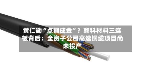 黄仁勋“点铜成金”？鑫科材料三连板背后：全资子公司高速铜缆项目尚未投产-第2张图片