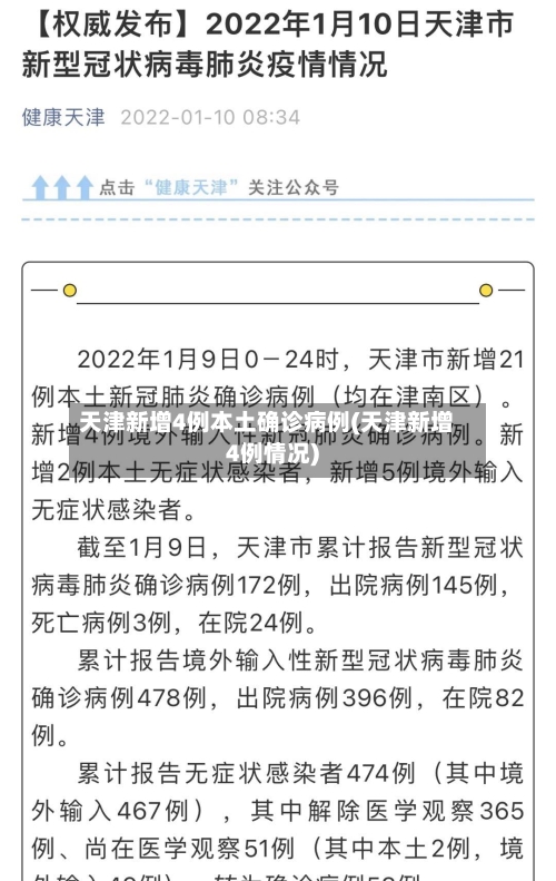 天津新增4例本土确诊病例(天津新增4例情况)
