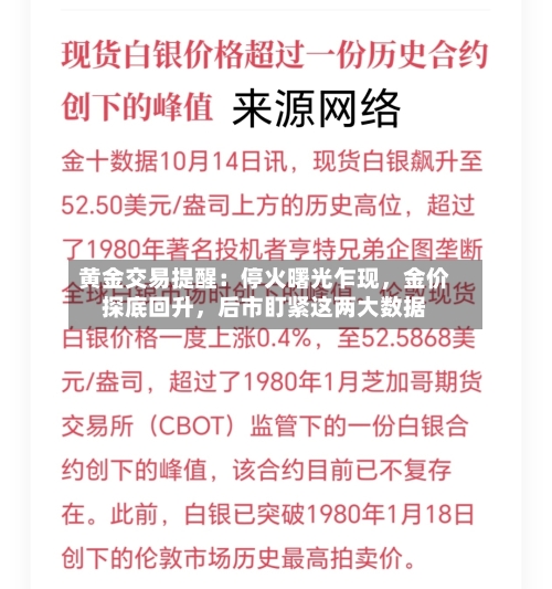 黄金交易提醒：停火曙光乍现，金价探底回升，后市盯紧这两大数据-第3张图片