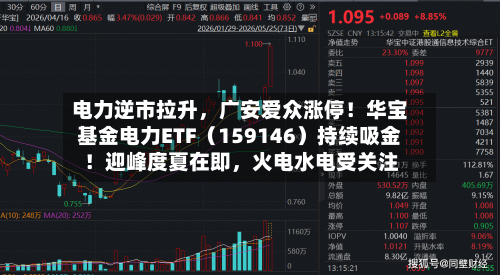 电力逆市拉升，广安爱众涨停！华宝基金电力ETF（159146）持续吸金！迎峰度夏在即，火电水电受关注-第2张图片