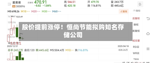 股价提前涨停!恒尚节能拟购知名存储公司-第2张图片
