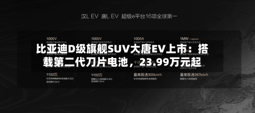 比亚迪D级旗舰SUV大唐EV上市：搭载第二代刀片电池，23.99万元起-第2张图片