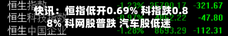 快讯：恒指低开0.69% 科指跌0.88% 科网股普跌 汽车股低迷-第2张图片
