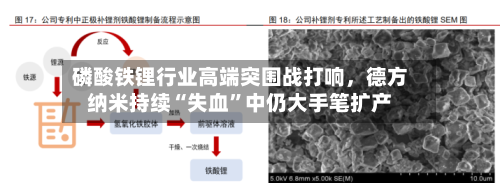 磷酸铁锂行业高端突围战打响，德方纳米持续“失血”中仍大手笔扩产-第3张图片