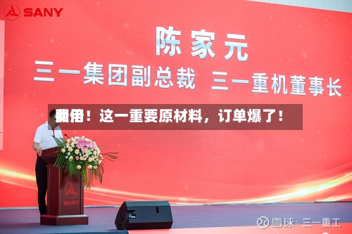 费用翻倍！这一重要原材料，订单爆了！