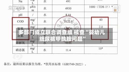 多部门成立联合调查组 核查“婴幼儿纸尿裤甲酰胺问题”