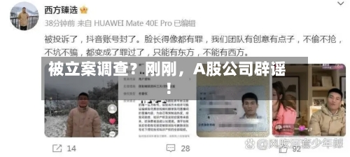 被立案调查？刚刚，A股公司辟谣！-第2张图片