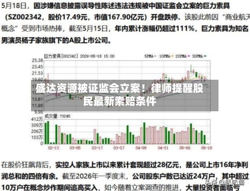 盛达资源被证监会立案！律师提醒股民最新索赔条件