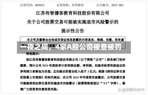 一夜之间	，4家A股公司被查被罚-第3张图片