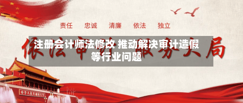 注册会计师法修改 推动解决审计造假等行业问题