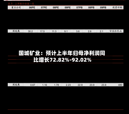 国城矿业：预计上半年归母净利润同比增长72.82%-92.02%-第2张图片