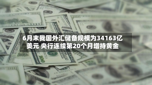 6月末我国外汇储备规模为34163亿美元 央行连续第20个月增持黄金
