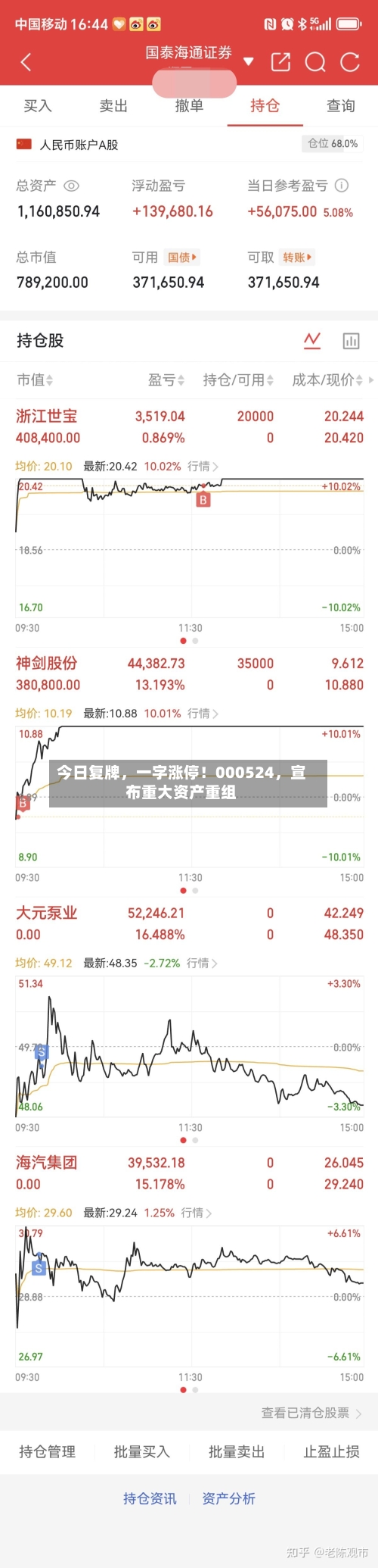 今日复牌，一字涨停！000524	，宣布重大资产重组-第3张图片