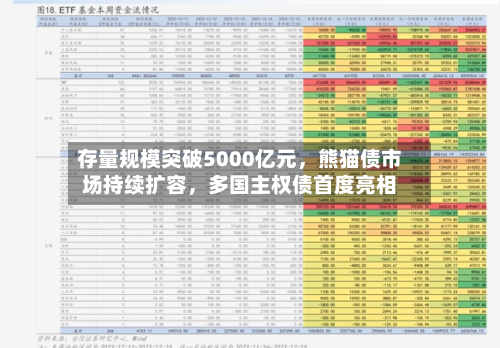 存量规模突破5000亿元,熊猫债市场持续扩容,多国主权债首度亮相